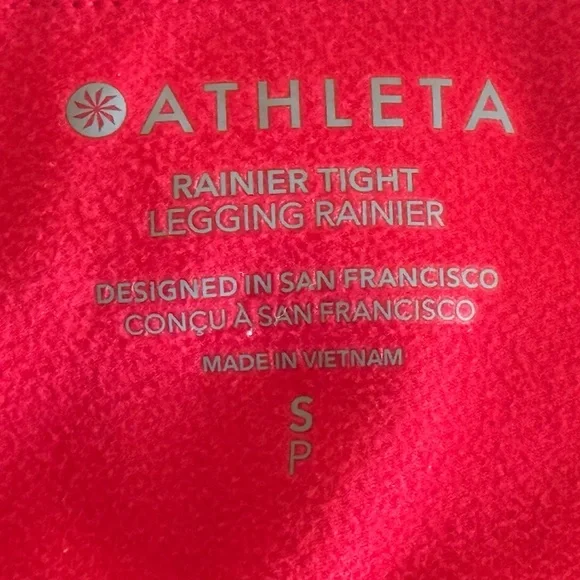 Athleta Vibrant Cardinal Red Rainer Leggings - Picture 2 of 9